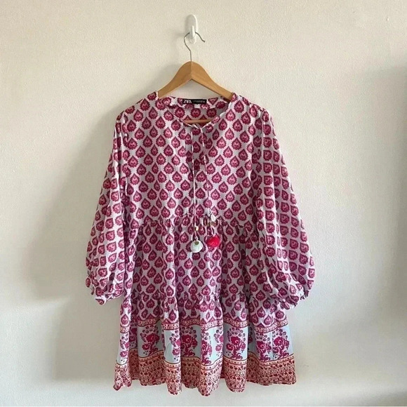ZARA PRINTED OVERSIZED DRESS Multicolored Sz Small - Picture 12 of 14